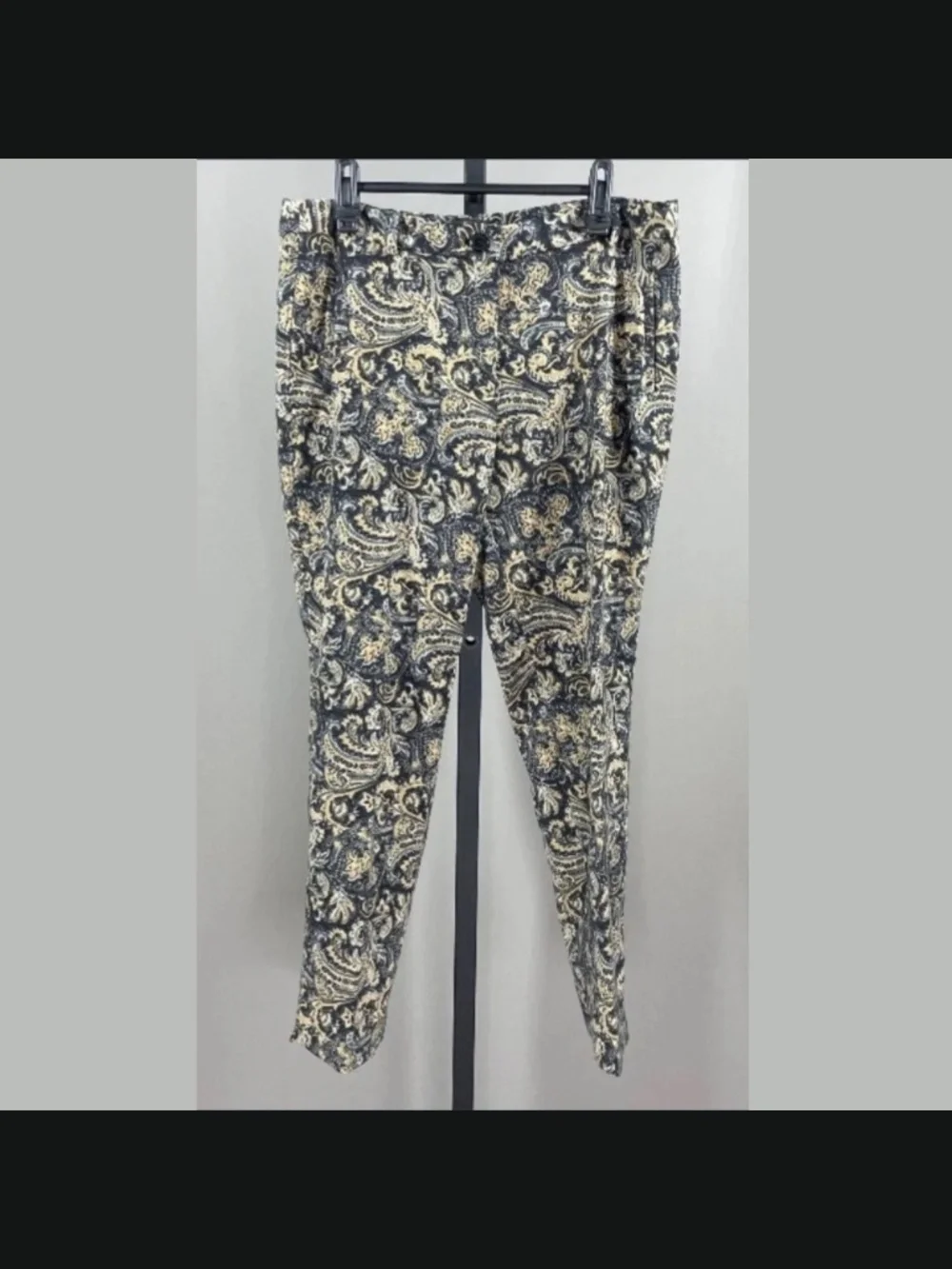 NEW Talbots Pants Womens 6 petite black tan floral paisley Hampshire straight